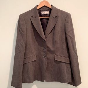 🏷️ Tahari Arthur Levine Gray Herringbone Stretch Suit Blazer Jacket 14